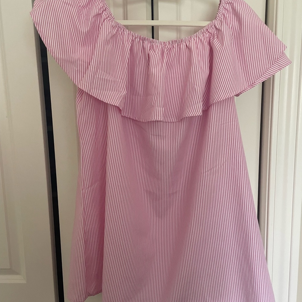 Convertible seersucker mini dress